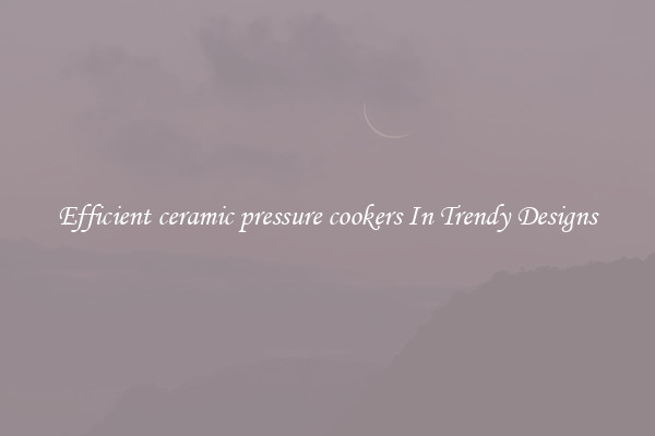Efficient ceramic pressure cookers In Trendy Designs