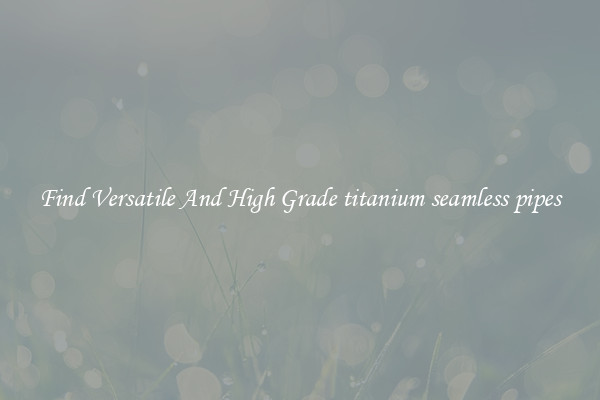 Find Versatile And High Grade titanium seamless pipes