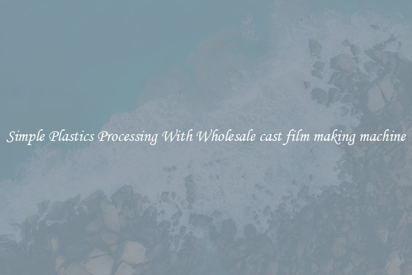 Simple Plastics Processing With Wholesale cast film making machine