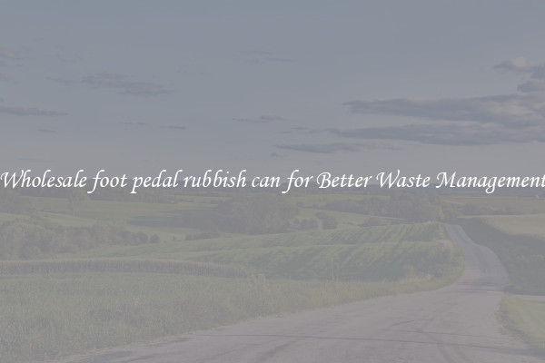 Wholesale foot pedal rubbish can for Better Waste Management