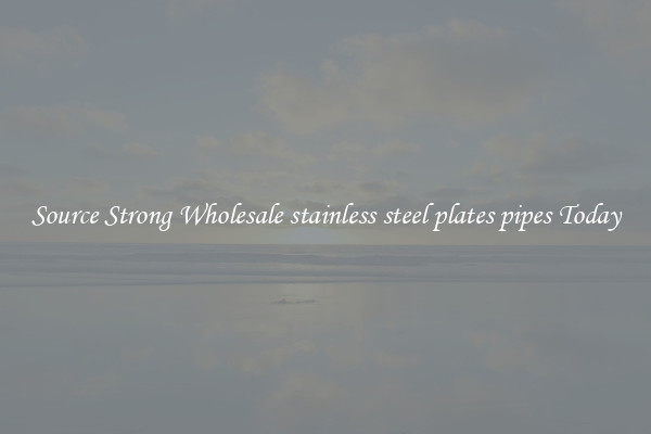 Source Strong Wholesale stainless steel plates pipes Today