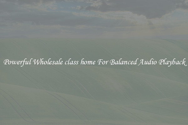 Powerful Wholesale class home For Balanced Audio Playback