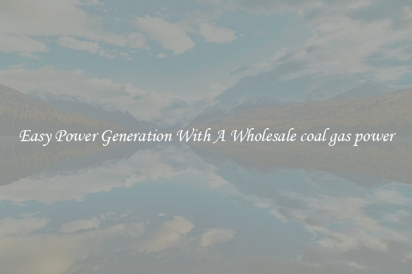 Easy Power Generation With A Wholesale coal gas power