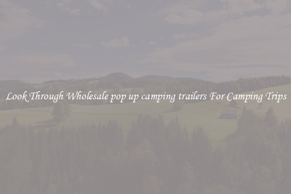Look Through Wholesale pop up camping trailers For Camping Trips