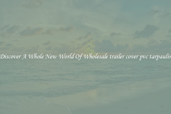 Discover A Whole New World Of Wholesale trailer cover pvc tarpaulin