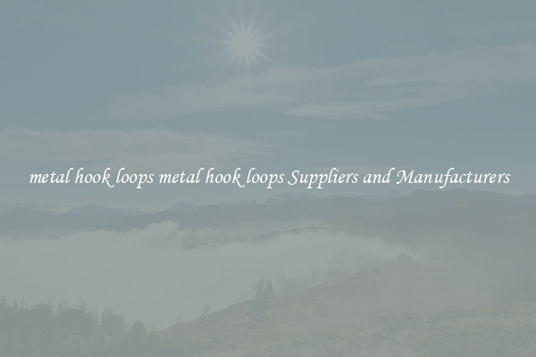 metal hook loops metal hook loops Suppliers and Manufacturers